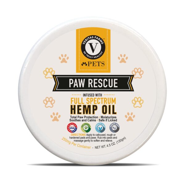 pets full spectrum hemp oil paw rescue 130mg front view