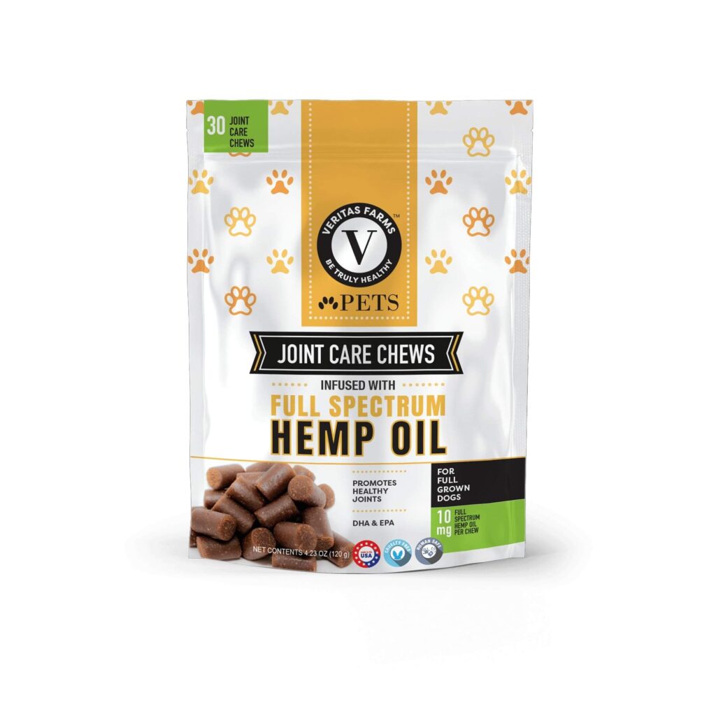 Joint care CBD-infused pet chews 30 count bag front view