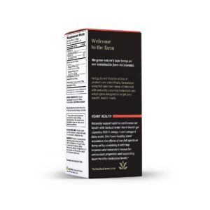Heart health soft gels with full spectrum CBD, resveratrol & omega 3 side and back label